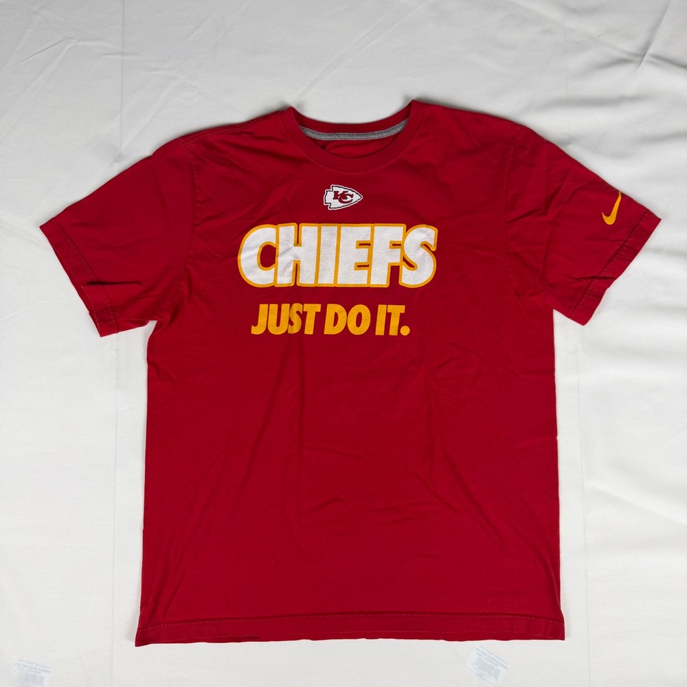 Nike Kansas City Chiefs Just Do It T-Shirt Mens Large Red NFL Football Tee